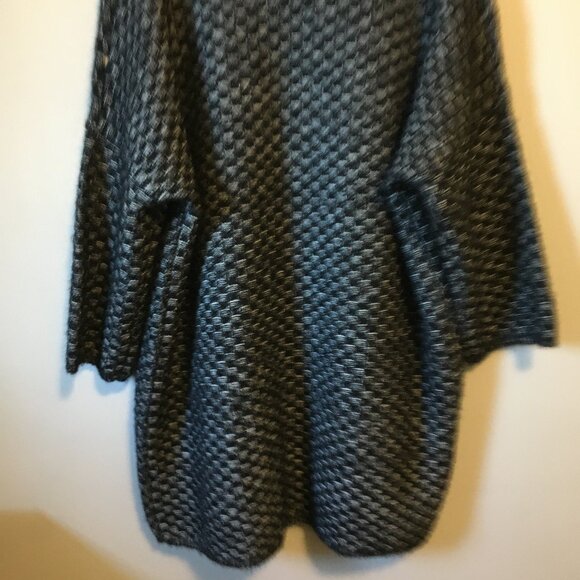 MaxSport Heavy Cozy Checkered Long Open Sweater Cardigan - Picture 6 of 16